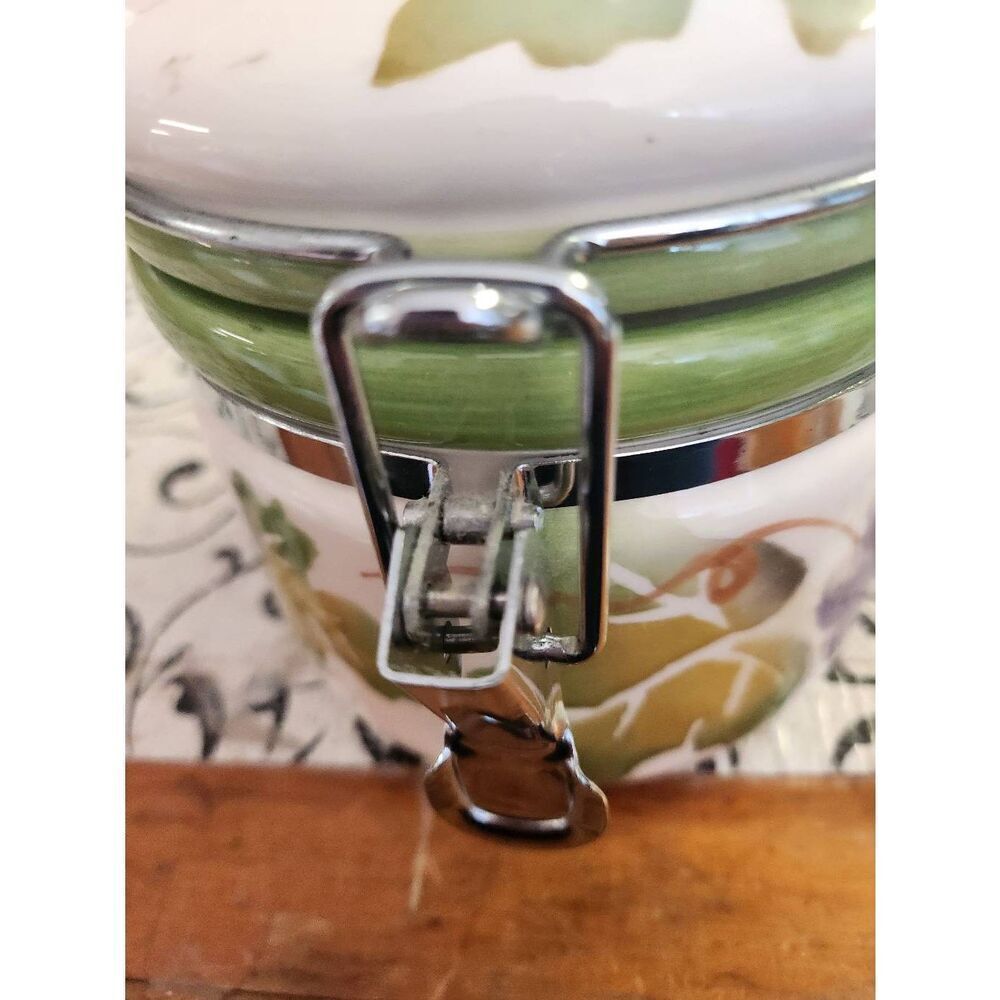 Ceramic Grape Design Canister